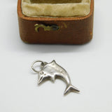 Sterling Silver Little Dolphin Charm Pendant Vintage c1970