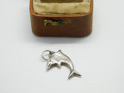 Sterling Silver Little Dolphin Charm Pendant Vintage c1970