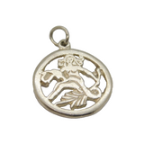 Sterling Silver Virgo Horoscope Symbol Charm Pendant Vintage c1970
