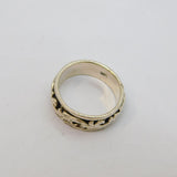 Sterling Silver Relief Pattern Studio Band Ring Vintage c1970 Size Q 1/2