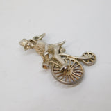 Sterling Silver Pennyfarthing Bicycle Charm Pendant Vintage c1970