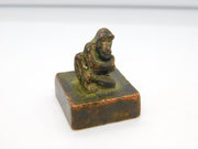 Victorian Chinese Cast Bronze Monkey Form Desk Seal Stamp Antique c1860