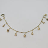Sterling Silver 6 Bells & 4 Teddybears Charm Bracelet Vintage c1950