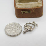 Sterling Silver Flower Basket Charm Pendant Vintage c1970