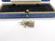 Sterling Silver Dutch Windmill Charm Pendant Vintage c1970