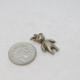 Sterling Silver Teddy Bear Charm Pendant Vintage c1970