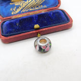 Sterling Silver Coloured Glass Bead Charm Pendant Vintage c1970