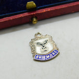 Sterling Silver & Enamel Scottish Aviemore Shield Charm Pendant Vintage c1970