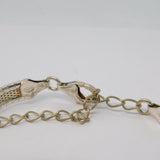 Italian Sterling Silver Greek Maze Pattern Bangle Bracelet Vintage c1980