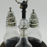 George III Sterling Silver & Treen Rotating Cruet Set Antique 1793 London