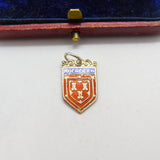Sterling Silver and Enamel Aberdeen Travel Shield Charm Pendant Vintage c1970