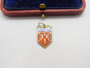 Sterling Silver and Enamel Aberdeen Travel Shield Charm Pendant Vintage c1970