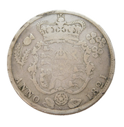 King George IV .925 Silver Half Crown Coin Antique 1821 Fair/Fine Condition