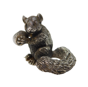 Cast Sterling Silver Squirrel with Nut Figurine Ornament Vintage 2001 London