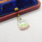 Sterling Silver and Enamel Belvoir Castle Shield Charm Pendant Vintage c1970
