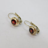 Pair of Sterling Silver Faceted Garnet Leverback Studio Earrings Vintage c1970