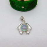 Sterling Silver Doublet Opal Drop Charm Pendant Vintage c1970