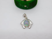 Sterling Silver Doublet Opal Drop Charm Pendant Vintage c1970