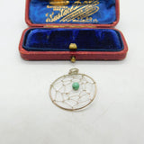 Sterling Silver Dream Catcher with Turquoise Bead Charm Pendant Vintage c1970