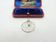 Sterling Silver Dream Catcher with Turquoise Bead Charm Pendant Vintage c1970