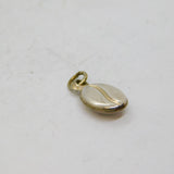 Sterling Silver Coffee Bean Charm Pendant Vintage c1970s
