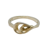 Sterling Silver Stylised Flower Studio Dress Band Ring Vintage c1970 Size M 1/2