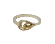 Sterling Silver Stylised Flower Studio Dress Band Ring Vintage c1970 Size M 1/2