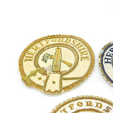 Collection of Five Large Gilded Masonic Warden Apron Patches Vintage c1960s