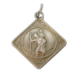 Sterling Silver St Christopher Travel Charm Pendant Vintage c1970