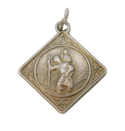 Sterling Silver St Christopher Travel Charm Pendant Vintage c1970