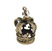 Sterling Silver Crown Charm Pendant Vintage c1970
