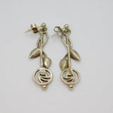 Pair of Sterling Silver Carrick Rennie Macintosh Stud Drop Earrings Vintage 1993