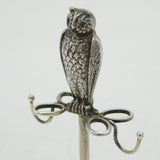 19th Century Sterling Silver Owl & Fox Form Jewellery Stand Antique c1890s