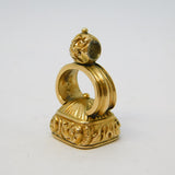 George III Gold Cased Carnelian Intaglio Doves on Wreath Fob Seal Antique