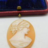 Spare Shell Cameo Woman in Profile Charm Pendant Vintage c1970