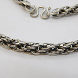 Sterling Silver Chunky Woven Rope Chain Necklace Vintage c1970s 44cm Length
