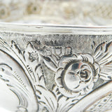 Edwardian Sterling Silver Floral Embossed Pedestal Bowl Antique 1903 London