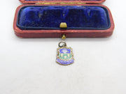Sterling Silver & Enamel Sheffield Shield Charm Pendant Vintage c1970