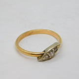 Sterling Silver & Gilt Triple Spinel Dress Ring Vintage c1970 Size R 1/2