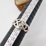 Sterling Silver Celtic Pattern Band Ring Vintage c1970 Size M 1/2 UK