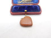 Sterling Silver & Goldstone Heart Pendant Vintage c1970