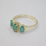 Sterling Silver Chalcedony & White Sapphire Dress Ring Vintage c1970 Size O 1/2