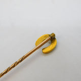 Edwardian 15ct Gold Seed Pearl Set Horseshoe Stick Pin Antique c1910