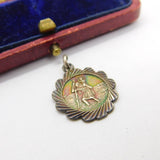 Sterling Silver St Christopher Swirl Charm Pendant Vintage c1970