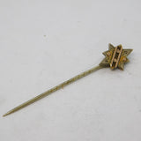 Victorian Sterling Silver Gilt Etruscan Starburst Stick Pin Antique c1890s