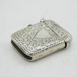 Edwardian Sterling Silver Ivy Leaf Pattern Vesta Case Antique 1907 Birmingham