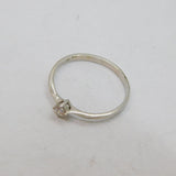 Sterling Silver Minimalist Spinel Solitaire Stacking Ring Modern c1990 Size Q