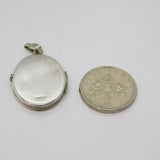 Sterling Silver Floral Pattern Double Locket Pendant Vintage c1970's