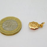 9ct Yellow Gold & Enamel Set Ladybird Charm Pendant Vintage c1970s