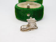 Sterling Silver Family in the Shoe Opening Charm Pendant Vintage c1970